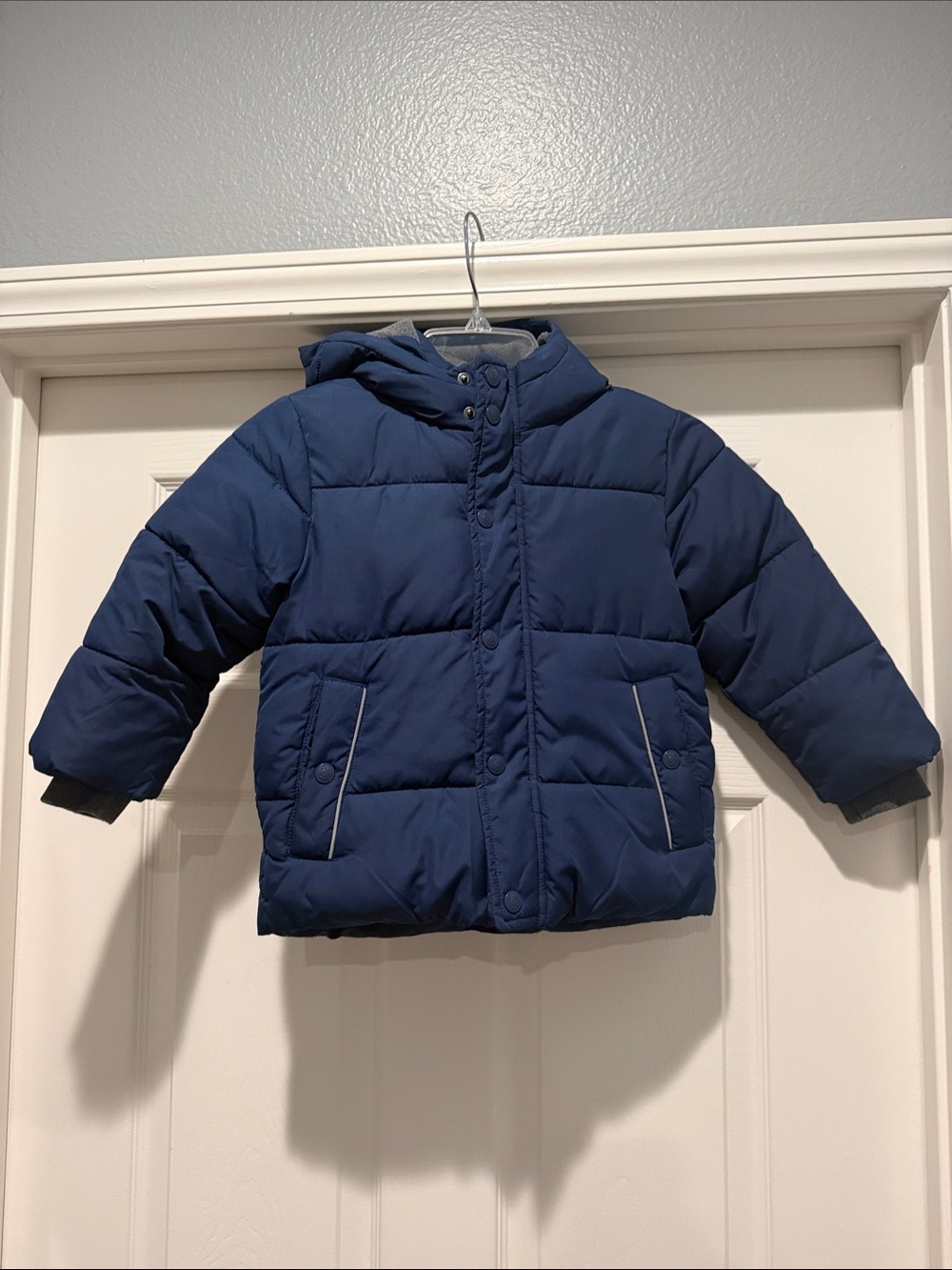 Boden 3-4Y Kid Navy Puffer Jacket with Hood